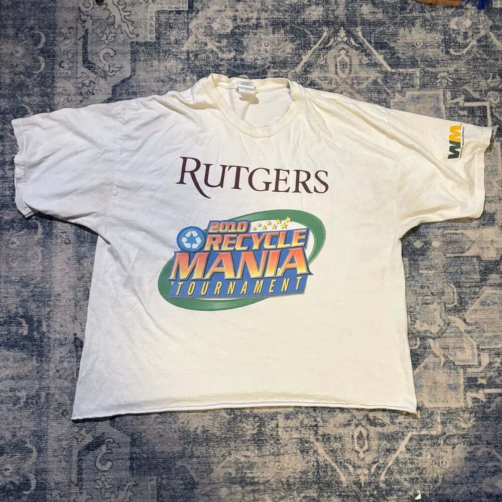 Gildan Rutgers 2010 Recycle Mania Tournament T-Shirt Size XL White